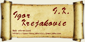 Igor Krejaković vizit kartica
